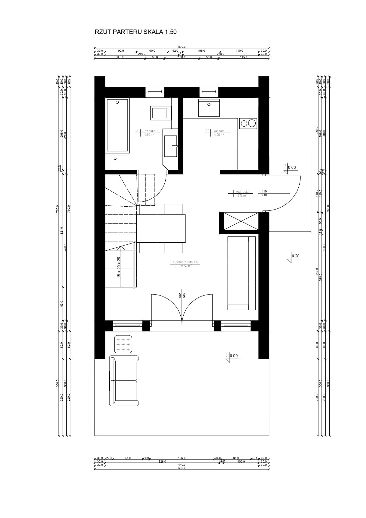 rysunek techniczny parteru