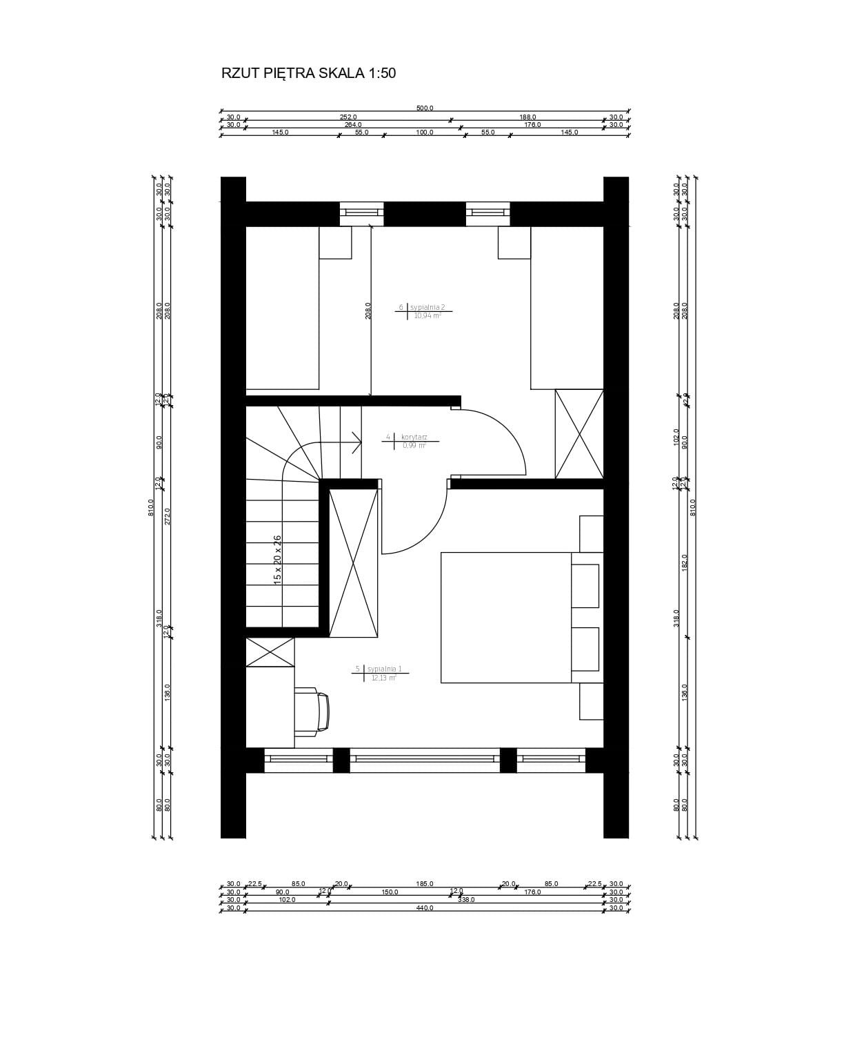 rysunek techniczny piętra